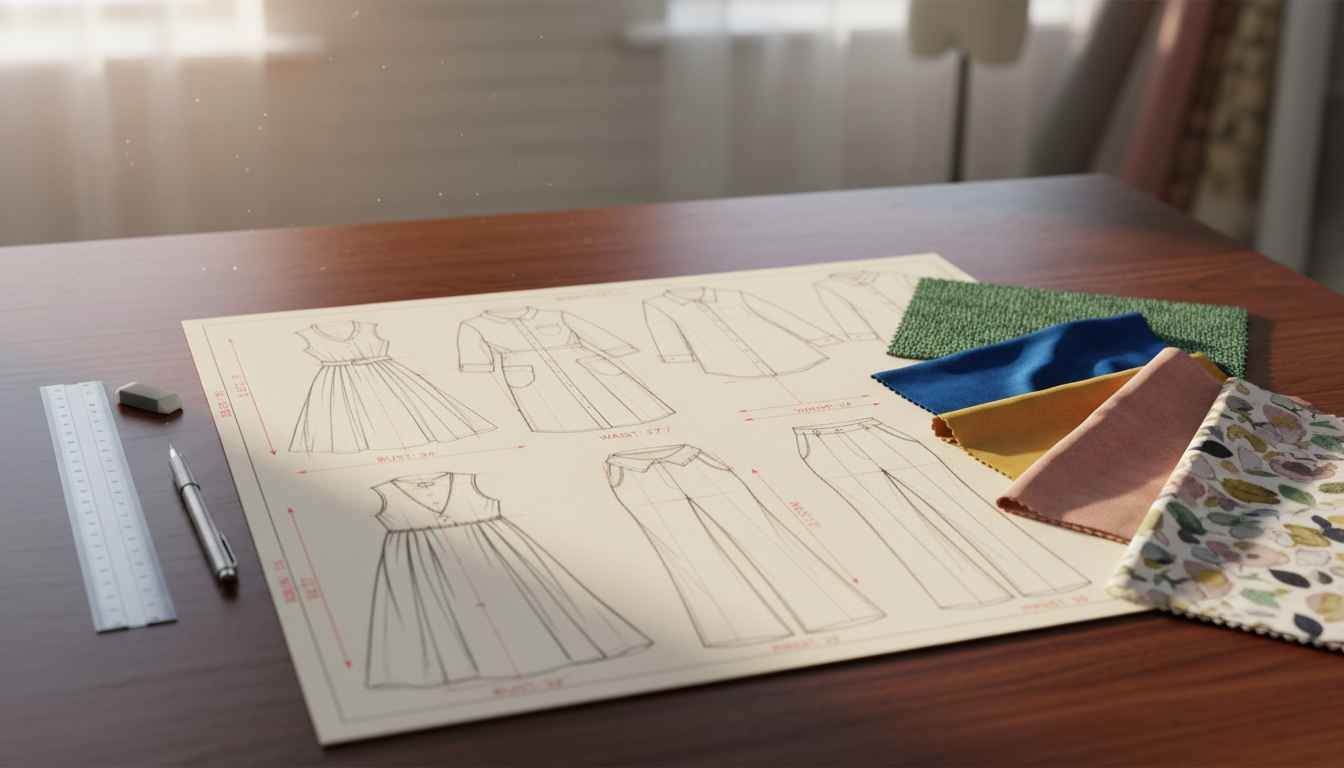 fashion design flat template