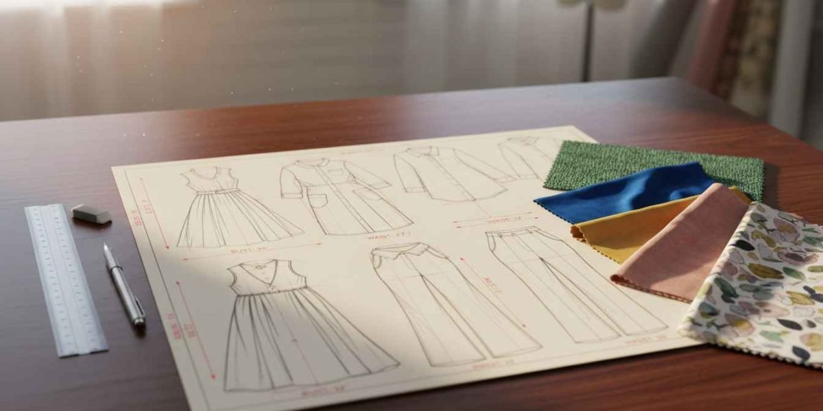 fashion design flat template